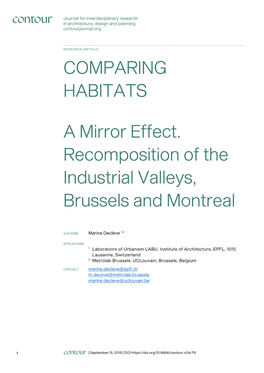 COMPARING HABITATS a Mirror Effect. Recomposition of The