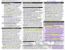 EVIDENCE-BASED MEDICINE (EBM) Overview: Notes on Validity, Precision & Contextualization of Results1,2,3,4,5