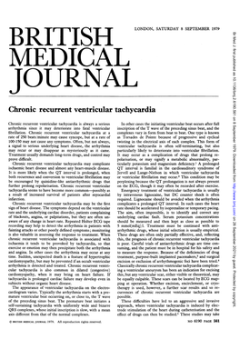 Chronic Recurrent Ventricular Tachycardia