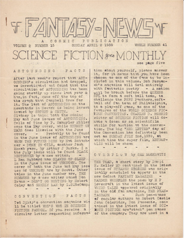 SCIENCE FICTION^MONTHLY See Page Five