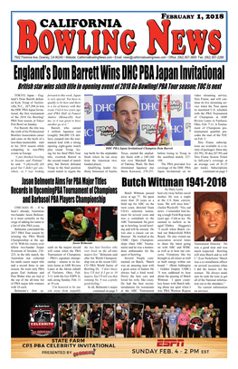 England's Dom Barrett Wins DHC PBA Japan Invitational