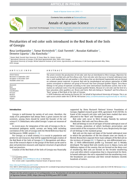 Peculiarities of Red Color Soils Introduced in the Red Book of the Soils of Georgia