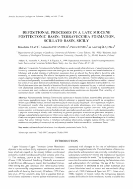 Depositional Processes in a Late Miocene Posttectonic Basin: Terravecchia Formation, Scillato Basin, Sicily