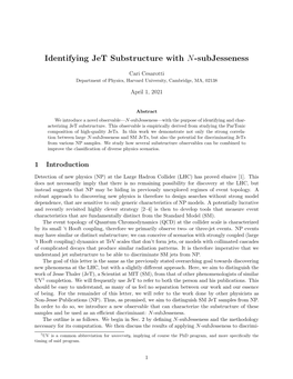 Identifying Jet Substructure with N-Subjesseness