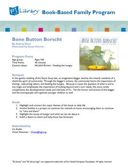 Bone Button Borscht by Aubrey Davis Illustrated by Dusan Petricic