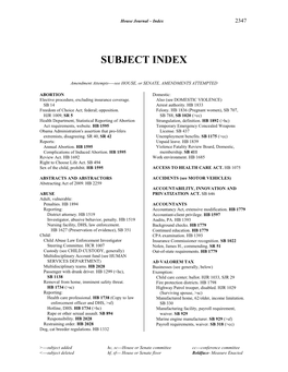 Subject Index