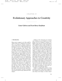 Evolutionary Approaches to Creativity