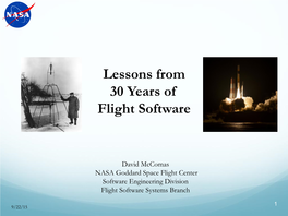 Lessons from 30 Years of Flight Software