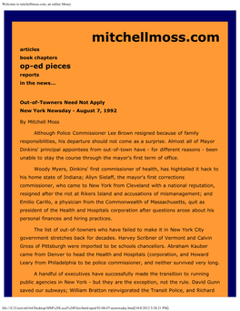 Welcome to Mitchellmoss.Com, an Online Library