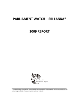 Parliament Watch – Sri Lanka*