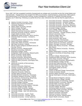 SIG Four-Year Institutions