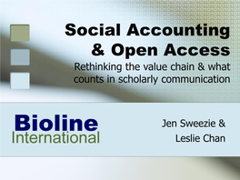 Social Accounting & Open Access