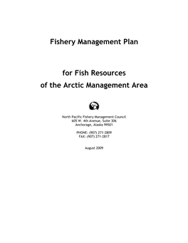 Fishery Management Plan for Fish Resources of the Arctic