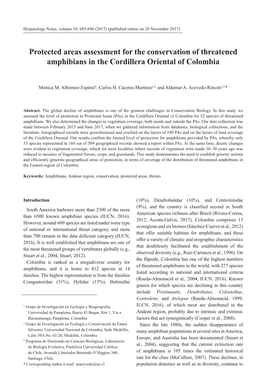 Protected Areas Assessment for the Conservation of Threatened Amphibians in the Cordillera Oriental of Colombia