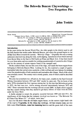 The Belowda Beacon Clayworkillgs Two Forgotten Pits John Tonkin