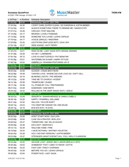 Schedule Quickprint TKRN-FM