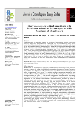 Study on Gastro-Intestinal Parasites in Wild Herbivores Animals of Barnawapara Wildlife Sanctuary of Chhattisgarh