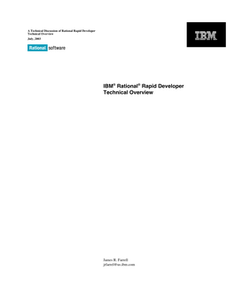 IBM ® Rational ® Rapid Developer Technical Overview