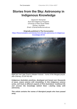 Astronomy in Indigenous Knowledge