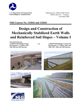 GEC 11 Design and Construction of Mechanically Stabilized Earth Walls and Reinforced Soil Slopes