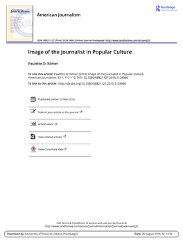 Image of the Journalist in Popular Culture, American Journalism, 33:1, 112-113, DOI: 10.1080/08821127.2015.1134986