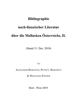 Bibliographie Nach-Linneischer Literatur Über Die Mollusken Österreichs, II