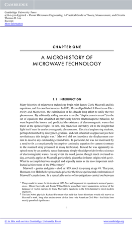 A Microhistory of Microwave Technology