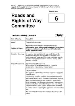 Roads and Rights of Way Committee