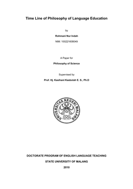 Time Line of Philosophy of Language Education