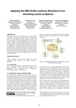 Applying the EBU R128 Loudness Standard in Live- Streaming Sound Sculptures