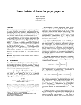 Faster Decision of First-Order Graph Properties