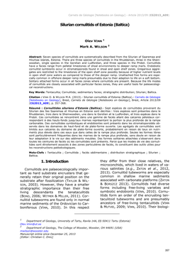 Silurian Cornulitids of Estonia (Baltica)