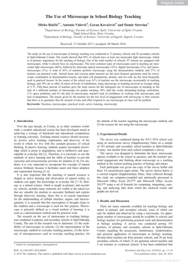 The Use of Microscope in School Biology Teaching