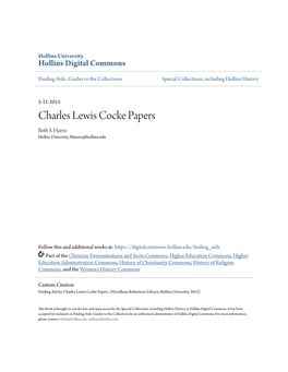 Charles Lewis Cocke Papers Beth S