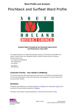 Pinchbeck and Surfleet Ward Profile