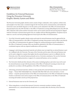 Guidelines for External Businesses Using the Princeton University Graphic Identity System and Motto