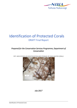 NIWA CLIENT REPORT No: 2017349WN Report Date: July 2017 NIWA Project: DOC16307