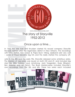 The Story of Storyville the Story of S 1952-2012