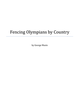 Fencing Olympians by Country