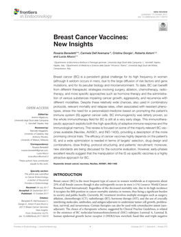 Breast Cancer Vaccines: New Insights