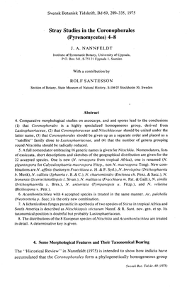 Stray Studies in the Coronophorales (Pyrenomycetes) 4-8