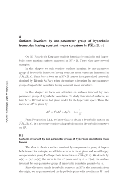 8 Surfaces Invariant by One-Parameter Group of Hyperbolic Isometries Having Constant Mean Curvature in ˜ PSL2(R,Τ)