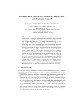 Generalized Pseudoforest Deletion: Algorithms and Uniform Kernel⋆
