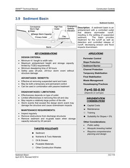 3.9 Sediment Basin Fe=0.50-0.90