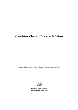 Compilation of Forestry Terms and Definitions