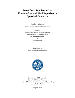 Some Exact Solutions of the Einstein–Maxwell Field Equations in Spherical Geometry