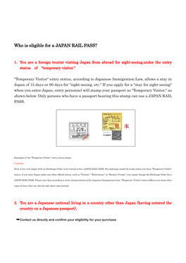 Who Is Eligible for a JAPAN RAIL PASS?