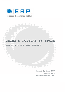China's Posture in Space. Implications for Europe