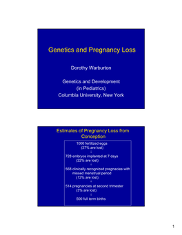 Genetics and Pregnancy Loss