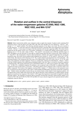 Rotation and Outflow in the Central Kiloparsec of the Water-Megamaser